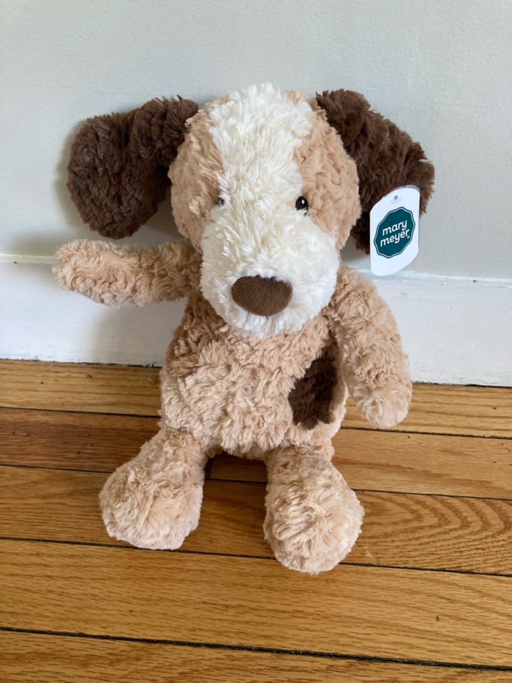 Plush Dog Toy - Cream & Brown Soft Stuffed Puppy